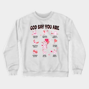 God Says You Are... Kids Retro, Jesus Easter, Retro Christian Easter Crewneck Sweatshirt